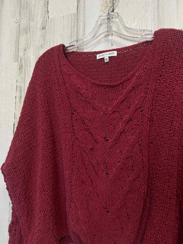 Woven Heart Size L Sweater