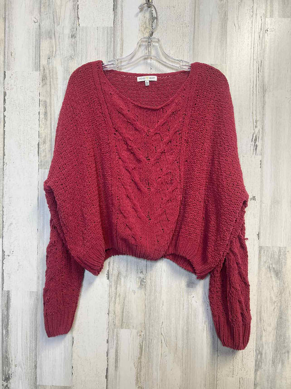 Woven Heart Size L Sweater